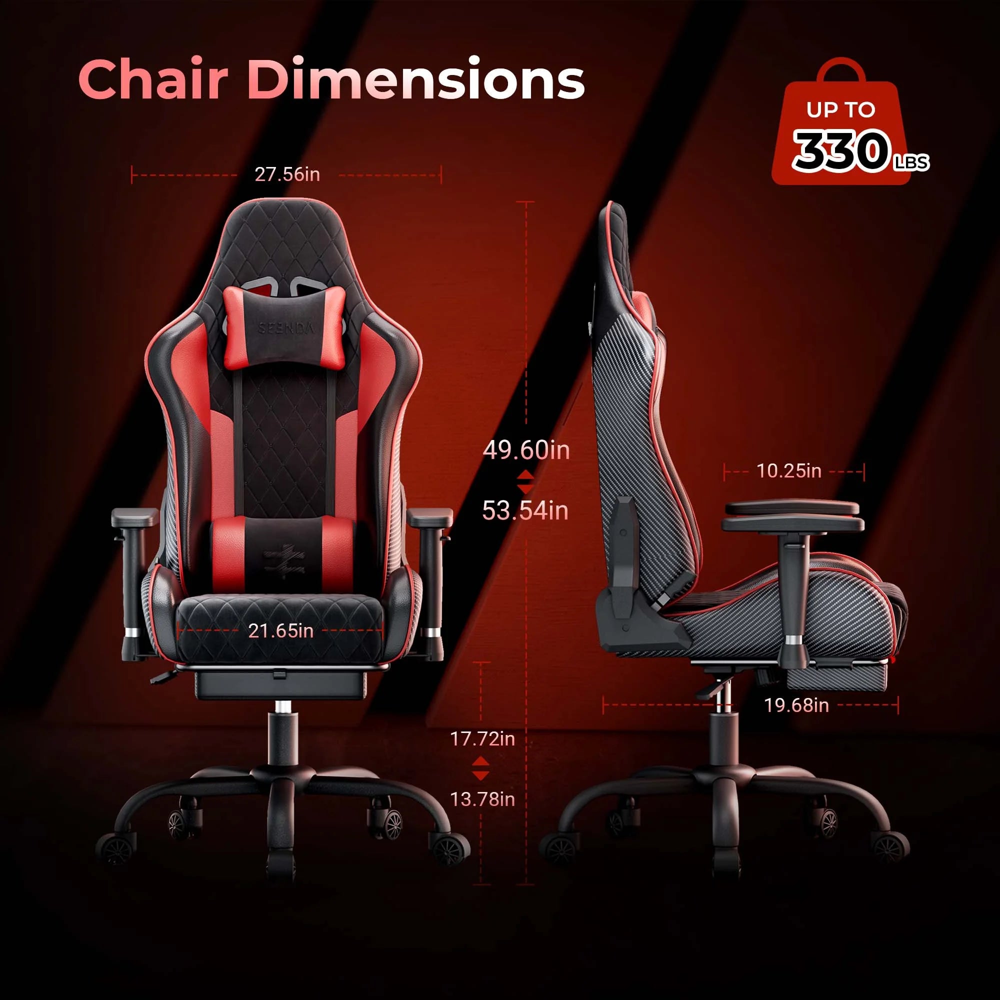 Gcpro-10 Gaming Chair, Big and Tall Video Game Chair with Footrest, High Back Ergonomic Computer Desk Chair Height Adjustable with Headrest and Lumbar Support