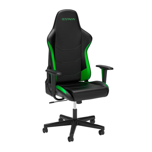 110 Ergonomic Gaming Chair - Reclining Office Video Game Swivel Chair with Lumbar Support, Headrest, Heavy Duty, High Back, Racing Style Gaming Recliner Seat for Computer Gamer - Green