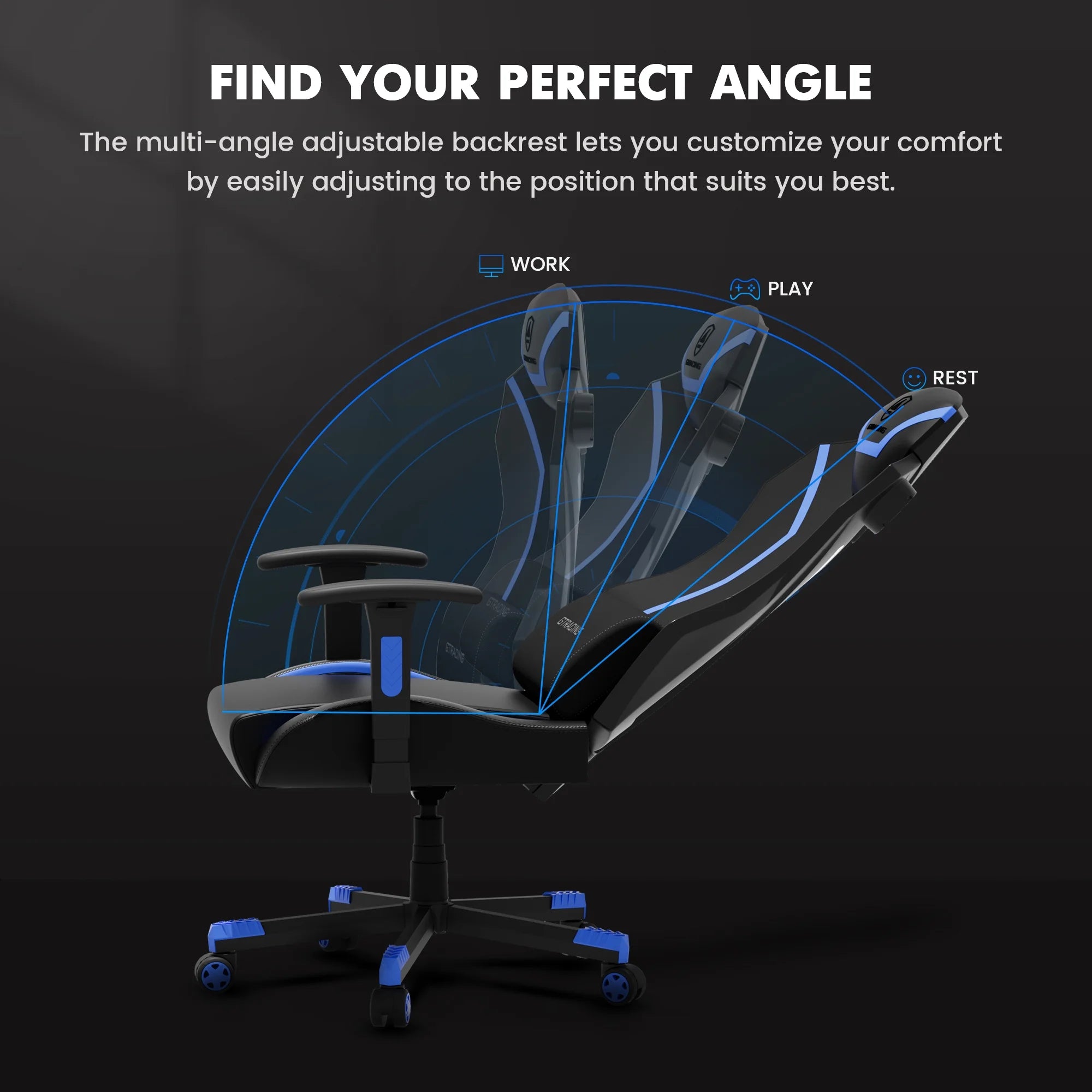 LUFT-600 Gaming Chair with Bluetooth Speakers and LED Lighting, Blue
