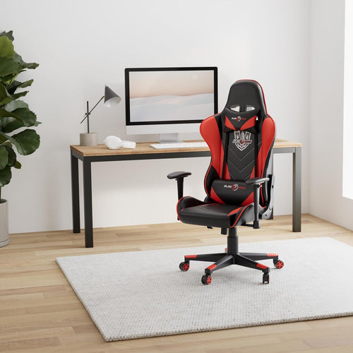 Ergonomic Gaming Chair with 400 lb Weight Capacity, Office Computer Chair Featuring Headrest and Lumbar Support, Reclining Racing Style with Adjustable Armrests, Red