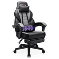 Gaming Chairs with Footrest,Massage Leather Game Chair for Adults,Big and Tall Gamer Chair with Headrest and Lumbar Support