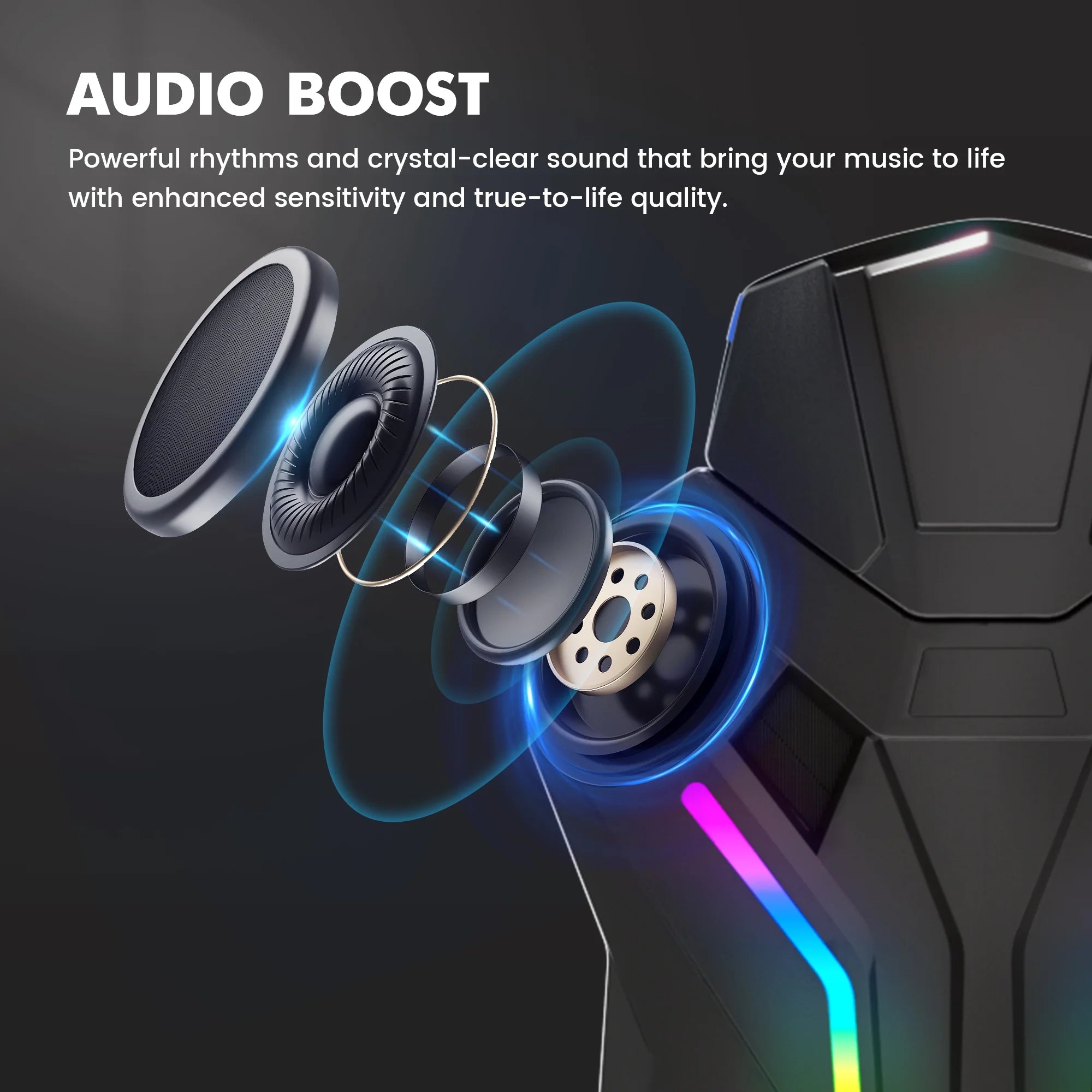 LUFT-600 Gaming Chair with Bluetooth Speakers and LED Lighting, Blue